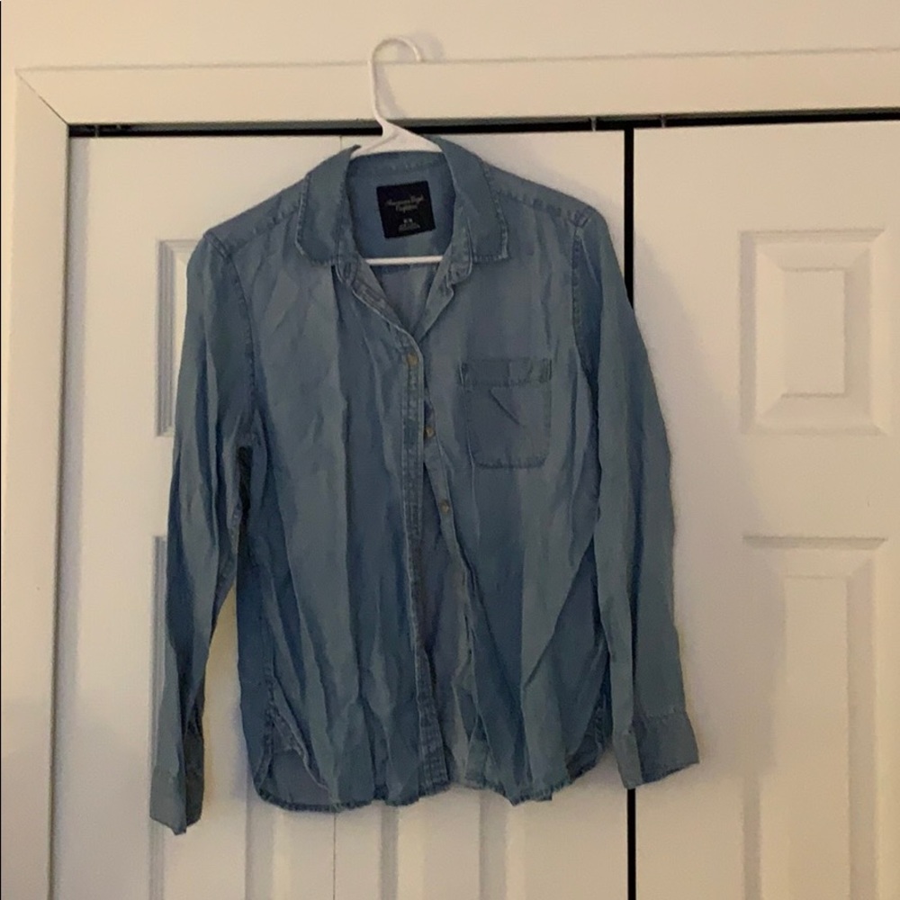 Denim button down